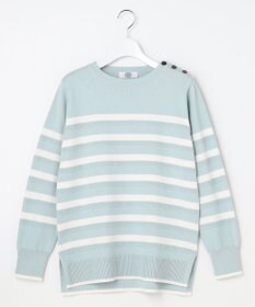 J.PRESS LADIES S Cotton Polyester カラーボーダー ニット