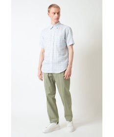 DAKS リネンチェック 半袖シャツ