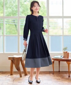 Tiaclasse L 【セレモニー・XSサイズ(5号)追加・新色追加・洗える】キーネックフレアワンピース