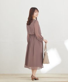 Tiaclasse L ブラウジングシフォンワンピース