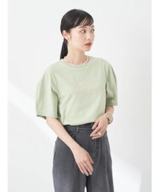 earth music&ecology フォルムスリーブ刺繍ロゴＴＥＥ