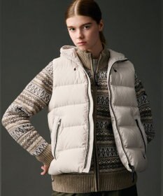 JOSEPH ABBOUD MOUNTAIN 【サステナブル/軽量/8ポケット/JAPANファブリック】ライトナイロンワッシャー アウトドアダウンベスト