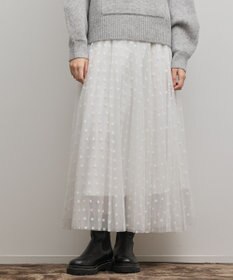GRACE CONTINENTAL フロッキードットプリーツスカート