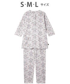 WACOAL ワコール_リラックス＆スリープ パジャマ 7分袖 長袖 長ズボン 綿100%(本体) ミントン レディース NDT256 /ワコール