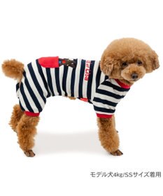 PET PARADISE  リサとガスパール ボーダー ロンパース 小型犬