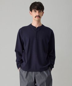 UNFILO MENS 【洗える/抗菌防臭】スムースシルキーニット ヘンリー