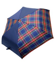 +RING 【UVカット90%以上】【数量限定】レディース向け  晴雨兼用折傘 53cm NVY-CHK T1254