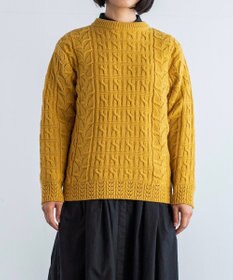 muuc 〈希少なエクストラファインラムウール〉ケーブル模様編みニットセーター