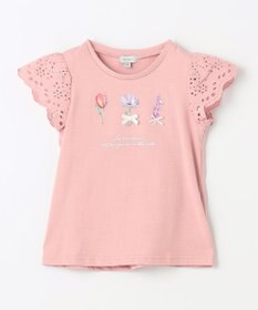 ANY KIDS フラワー スパンコール Tシャツ