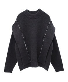 CRAFT STANDARD BOUTIQUE 洗える/ハンドステッチデザインニットプルオーバー