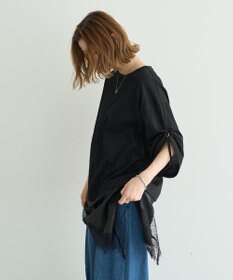 YECCA VECCA ドロストスリーブヘムレースTee