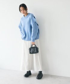 CRAFT STANDARD BOUTIQUE 洗える/ハンドステッチデザインニットプルオーバー