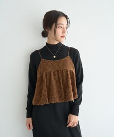 YECCA VECCA 【2点SET】バルーンキャミ付きニットワンピース