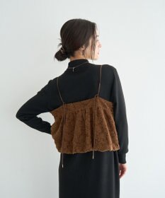 YECCA VECCA 【2点SET】バルーンキャミ付きニットワンピース