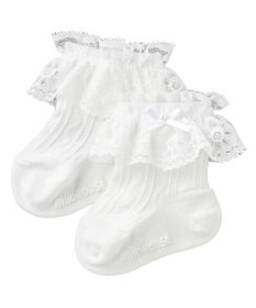 MIKI HOUSE HOT BISCUITS 【ミキハウス】【7-21cm】 レース付きソックス