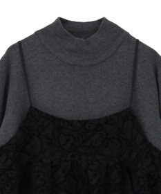 YECCA VECCA 【2点SET】バルーンキャミ付きニットワンピース