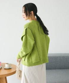 CRAFT STANDARD BOUTIQUE 洗える/ハンドステッチデザインニットプルオーバー