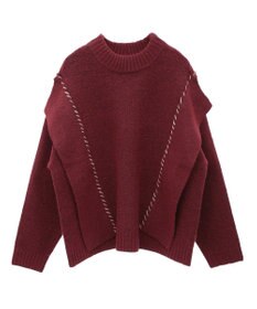 CRAFT STANDARD BOUTIQUE 洗える/ハンドステッチデザインニットプルオーバー