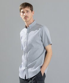 JOSEPH HOMME トライジャガードストレッチ   ウイングカラー半袖シャツ