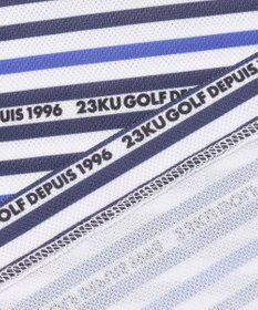 23区GOLF 【MEN】【吸水速乾・UVケア】ボーダーロゴ 半袖シャツ