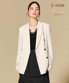 BEIGE， 【L-size】CAROLE / リネンライク ダブルジャケット