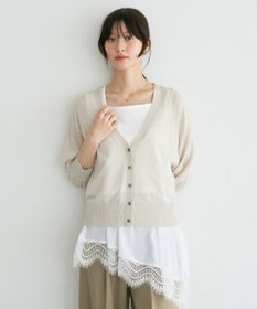 YECCA VECCA シアーニットVネックカーディガン