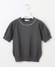 Feroux ビジューネックレスニット