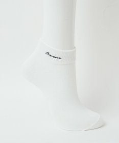 WEGO ニュアンスロゴ刺繍ショートソックス