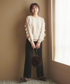 Feroux 【洗える】袖フリルダンボール プルオーバー