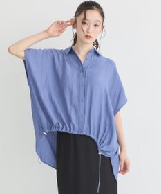 earth music&ecology 【接触冷感】裾ドロストフレンチスリーブシャツ