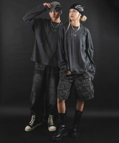 WEGO 【ユニセックス着用ITEM】MA55IVE　コールドダイスウィッチングロゴT（LS）