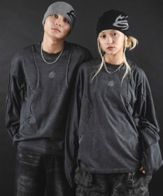 WEGO 【ユニセックス着用ITEM】MA55IVE　コールドダイスウィッチングロゴT（LS）