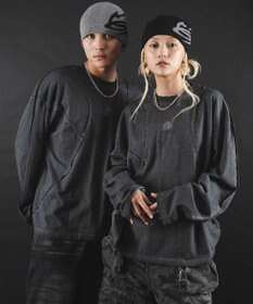 WEGO 【ユニセックス着用ITEM】MA55IVE　コールドダイスウィッチングロゴT（LS）