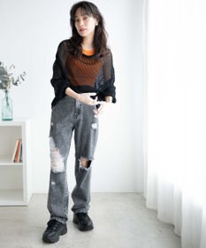 WEGO ヘビークラッシュローライズパンツ