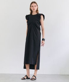 BEIGE， MALLOW / コットンタック バルーンスリーブドレス