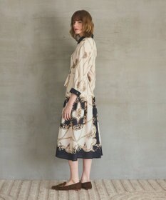 GRACE CONTINENTAL スカーフプリントシャツワンピース