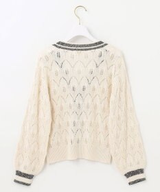 ANY SIS 【洗える】透かし編みニット カーディガン