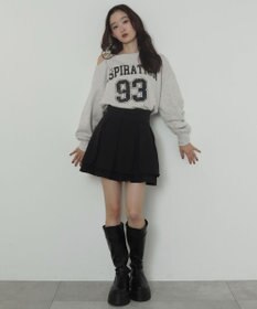 WEGO ハイウエスト2段プリーツスカパン