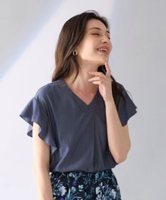 ANY L 【洗濯機可能】マットビンテージサテンブラウス