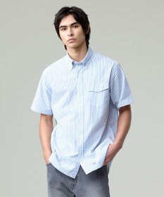 J.PRESS MEN 風が通るシアサッカーの清涼感【吸水速乾 / 高通気性】【クールマックス】サッカーストライプ シャツ / B.D.