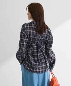Green Parks スカーフ付チェックシャツ
