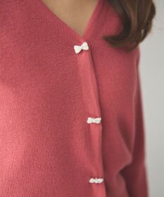 Feroux 【洗える】リボン釦 カーディガンデザインニット