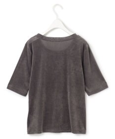 ICB L 【洗える】フロッキーベロア 5分袖プルオーバー