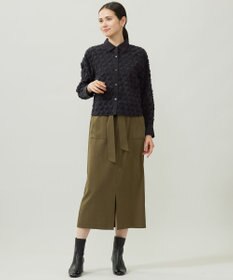 自由区 シアージオメトリックジャカードクロップド丈 ブラウス