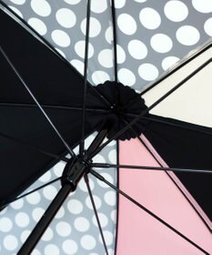 +RING レディース向け プラスリング 長傘 60cm BLK/PNK T1348