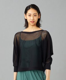 Chacott 【ノーソーイングニット】7分袖メッシュニットTシャツ