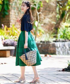 Tiaclasse シーグラスチェックバッグ