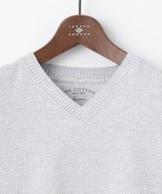 JOSEPH ABBOUD 【キングサイズ・オリジナルオーガニックコットン使用】JOE COTTONサッカー Vネック Tシャツ