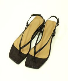 BONTRE 【PRECIEUX JOUET/プレシュウジュエ】 スクエアヒールナロートングサンダル/034PJ