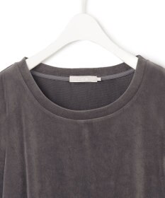 ICB L 【洗える】フロッキーベロア 5分袖プルオーバー